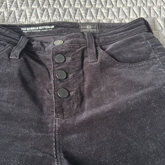 AG Isabelle Button-Up High-Rise Straight Cut Black Corduroy Jeans. Size 25 - Picture 8 of 10